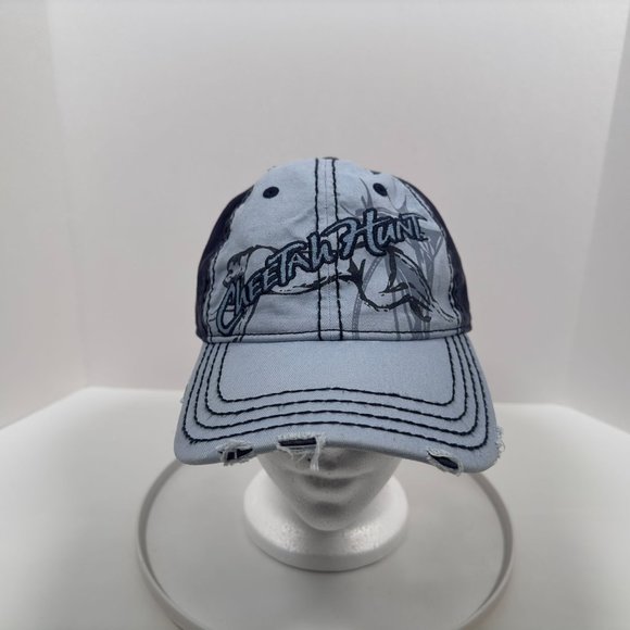 Busch Gardens Cheetah Hunt Blue Baseball Hat Adjustable Distressed - Picture 1 of 6
